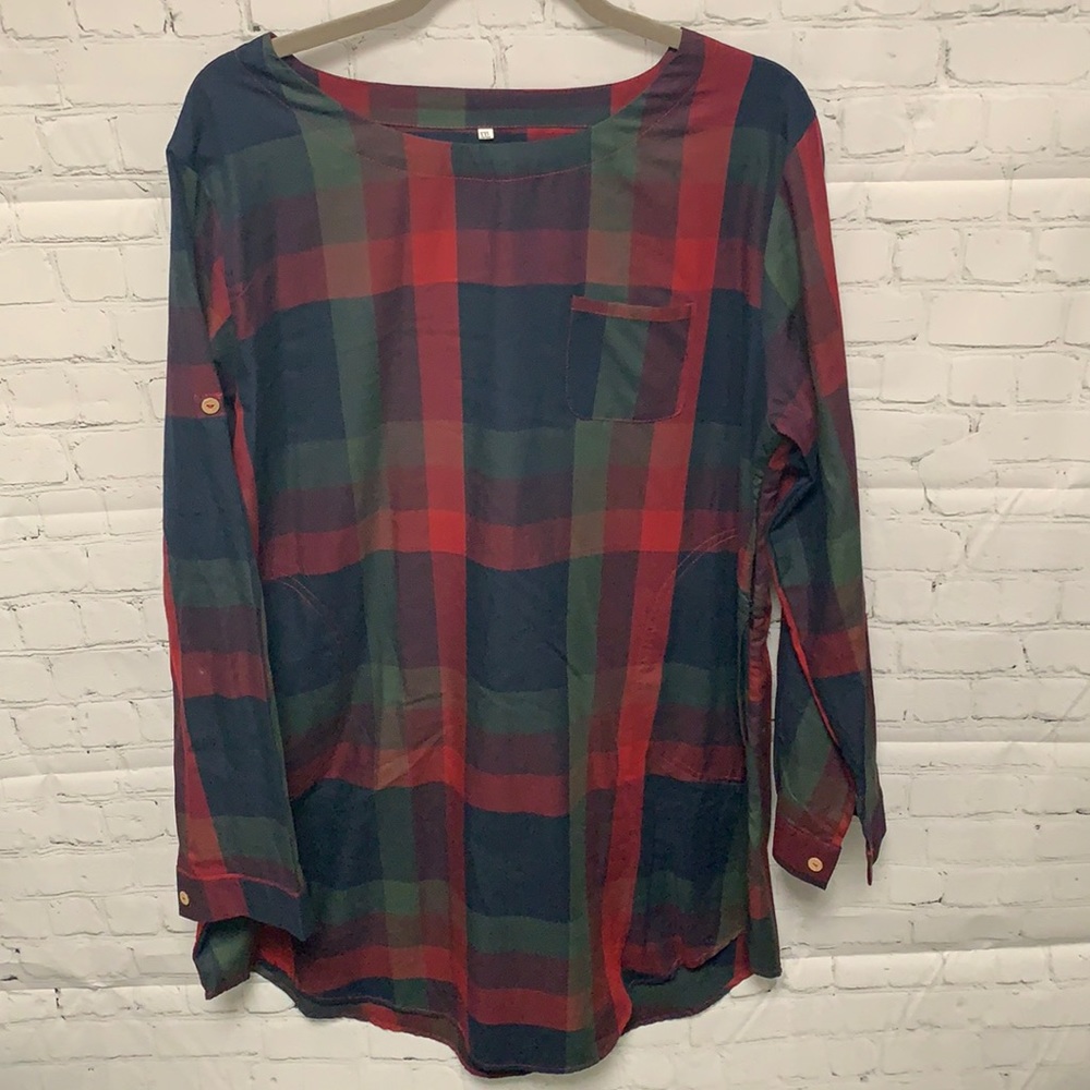 PLaid shirt dress